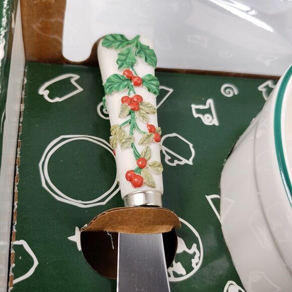 Pfaltzgraff Winterberry Dip Mix Set 4.5” Bowl Spreader in box USA NOS Christmas - Picture 10 of 14